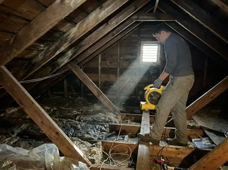 attic-water-damage-drying-proc-007 — frequently asked questions, Emergency Water Extraction & 24/7 Flood Response in Robbins…